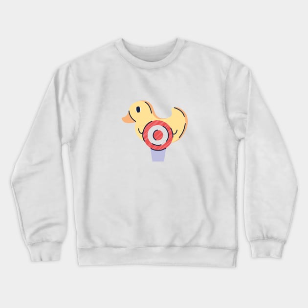 yellow duck red target design Crewneck Sweatshirt by Artistic_st